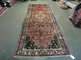 3&#39; 8&quot; X 10&#39; 2&quot; Antique Handmade India Floral Wool Runner Rusted Red Rug # 132 - £468.62 GBP