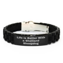 Shetland Sheepdog Gifts from Friends for Men Graduation Glidelock Clasp Bracelet - $19.55