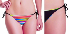 $88 Vitamin A Alexa Reversible String Bikini Bottom Medium 8 Colorful St... - $29.80