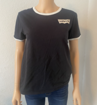 Womens Juniors Black Short Sleeve T-Shirt by Levis Size Small - $4.90