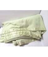 KING Fieldcrest Touch of Class Green Blanket 4 Side Satin Binding 96x108... - $106.28 CAD