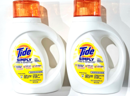 2 Pack Tide Simply Free &amp; Sensitive No Dyes Parfums Laundry Detergent 25... - £31.59 GBP
