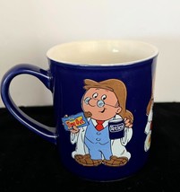 Vintage Tea Coffee Mug Cadbury&#39;s Time Out Tetley Tea Folk Blue Ceramic UK - €7,69 EUR