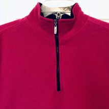 Catalina Womens M Athleisure Vintage 1990&#39;s Magenta Terry Half Zip Pullover Top - £17.50 GBP