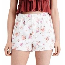 American Eagle white floral high rise denim pleated front cuffed mom shorts 4 - £18.02 GBP