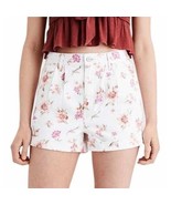 American Eagle white floral high rise denim pleated front cuffed mom sho... - £18.10 GBP