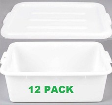 12 PACK 20&quot; x 15&quot; x 7&quot; WHITE Storage Plastic Dish Restaurant Food Bus Tu... - $218.99