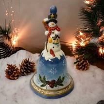 Christmas Snowman Bell LET IT SNOW Painted Cottagecore Winter Holiday Farmhouse  - $24.73