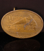Vintage RCA Victor Brass Buckle - Made in England dog gramophone - Trans... - £74.71 GBP