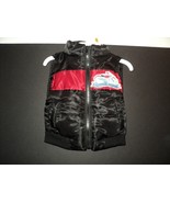 BoyZ Wear Infant Boy&#39;s 12 Mos Puffer Vest Black, Red Zip Motorcyle Littl... - £8.12 GBP
