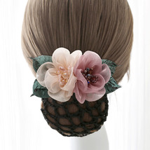 Tulle with Crystal Flower Hair Bun Maker, Hair Bun Holder - £5.09 GBP