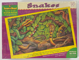 Learn To Read Snakes Giant 2&#39; x 3&#39; Floor Puzzle - NEW / SEALED - Ages 3 - 6 - £15.71 GBP