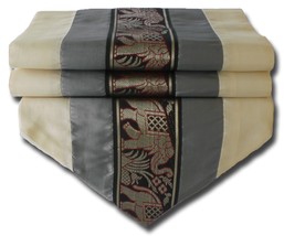 TIL144 grey table Elephant runner tablecloth tablerunner silk 150x30cm 59x12&quot; - £14.34 GBP