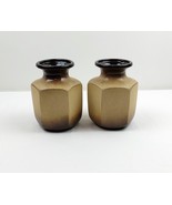 Vintage West German pottery Sheurich vases pair mid century modern earth... - $53.88