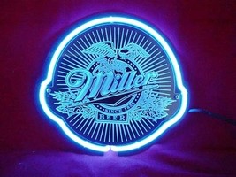 Miller Lite 3D Beer Bar Neon Light Sign 11&quot; x 11&quot; - £153.68 GBP