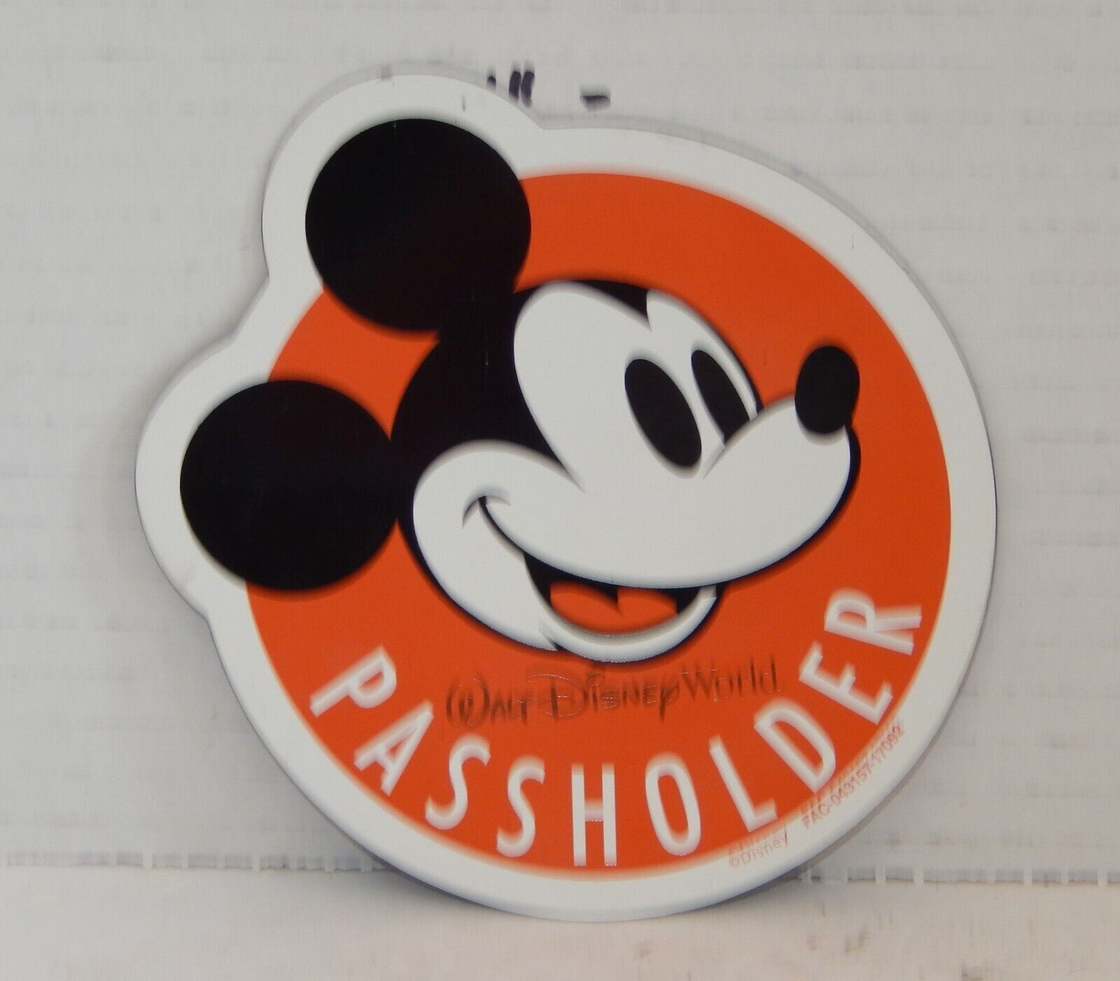 Walt Disney World Souvenir Annual Passholder Orange Parking Car Magnet - $14.80