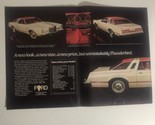 Vintage 1977 Ford Thunderbird Car Print Ad Advertisement Centerfold pa10 - £8.69 GBP