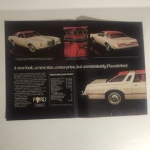 Vintage 1977 Ford Thunderbird Car Print Ad Advertisement Centerfold pa10 - £8.71 GBP