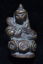 Thai amulet Buddha phra pidta brass 4 cm. talisman, old, authentic, rare... - $734.22 MXN