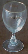 Beautiful Stemmed Water Goblet - Gold Trim - Gold Clover Pattern - VGC - NICE - $9.89