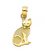 14K Yellow Gold Cat Pendant - $150.99