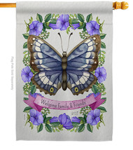 Floral Butterfly House Flag Garden Friends 28 X40 Double-Sided Banner - £29.62 GBP