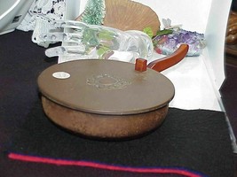 Vintage Silent Butler Flip Lid Hinged Copper Butterscotch Bakelite Handle &amp; Knob - £7.11 GBP