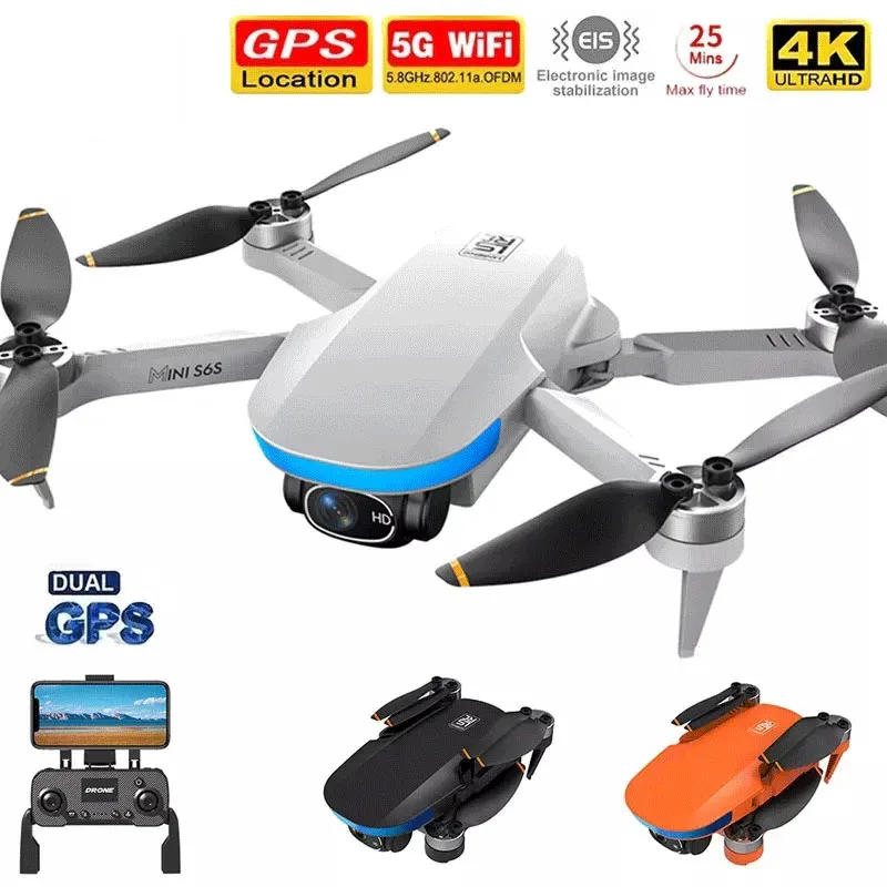 2023 New S6S Mini GPS Drone 4K Professinal Dual HD EIS Camera Light Flow 5G Wi - £87.73 GBP+