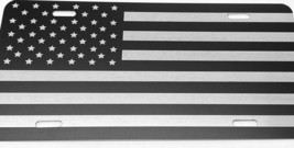 US USA American Flag Car Tag Laser Engraved Matte Black License Plate - €17,60 EUR