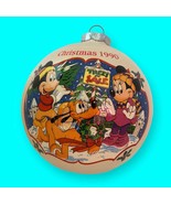 Disney Characters Christmas 1990 Ornament A Holly Jolly Christmas Glass - £11.03 GBP