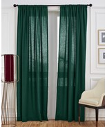 Forest Green Washed Linen Curtain 2 Panel Handmade Boho Curtains Window Curtain - $53.60 - $123.20