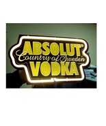Absolut Vodka 3D Beer Bar Yellow Neon Light Sign 10&quot; x 7&quot; - £155.58 GBP