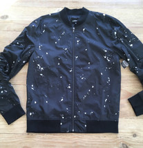 Rue 21 Carbon Mens Small Black Splattered Lightweight Windbreaker Jacket - £20.44 GBP