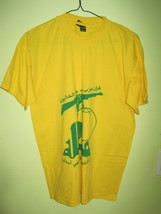 Vintage HEZBOLLAH Party of GOD Shia Yellow 100% Cotton Puma T-shirt Sz L  - £39.82 GBP