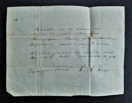 Mid 1800s Antique La Lane Signed Vienna Me Poem To John Marden - £18.45 GBP