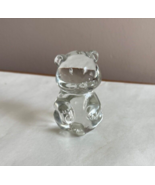 Fenton Clear Glass Teddy Bear Paperweight Vintage Figurine 3.5 inches tall - $304.39 MXN
