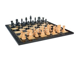 Chess set DUBROVNIK 5P BLACK - 3,5&quot; / 9,1 cm King height - Standard size - £75.93 GBP