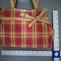 Vintage Longaberger Red Cream Plaid Purse 8 x 11 image 4