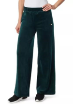 NEW ANNE KLEIN GREEN VELOUR WIDE LEG COMFORT PANTS SIZE XL - $82.37