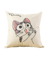 home decorative cute cat imitation linen sofa back cushion bedding pillow - £11.08 GBP