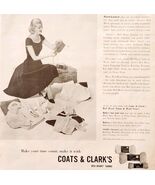1957 Coats &amp; Clark&#39;s Red Heart Yarn Advertisement Crafts McCall&#39;s Sewing... - €21,48 EUR