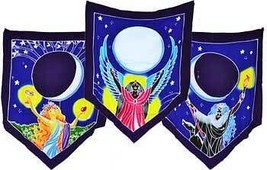 Triple Moon Goddess Prayer Flags 60" x  29"                                      - $2,245.53 MXN