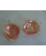 PAIR Vtg. CARNIVAL GLASS Dugan LEAF RAYS Handled NAPPY(S) - 5&quot; x 6 1/2&quot; - £11.75 GBP