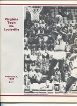 Virginia Tech vs Louisville NCAA Basketball Game Program 2/5/1987-Cassell Col... - £38.11 GBP