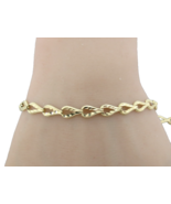 14k Diamond Cut Link Bracelet 7.24&quot; Yellow Gold 4.98 Grams 5.5mm Wide Si... - $494.99