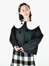 Imakokoni&#39;s  design Japanese sweet polka dot cardigan shirt casual loose long sl - £118.04 GBP