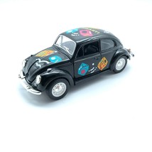 1967 &#39;67 Volkswagen VW Beetle Bug Car Pull-Back Action Toy Black/Dice 1/32 Scale - £15.90 GBP