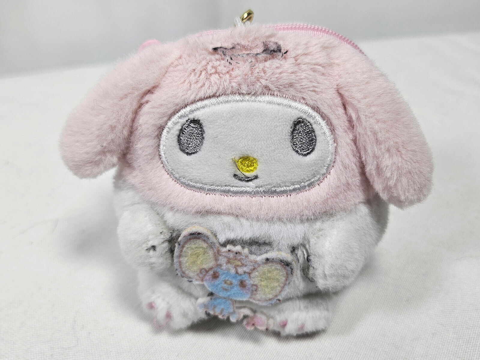 MISSING BOW Sanrio My Melody Coin Purse Keychain Collectible Plush 3&quot; - $9.95