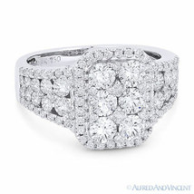 1.77 ct Round Brilliant Cut Diamond Pave 18k White Gold Right-Hand Fashion Ring - £3,975.61 GBP