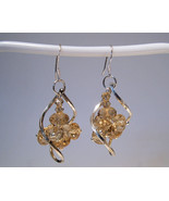 Earrings Sterling Silver Yellow Crystal Beads - $13.70 CAD